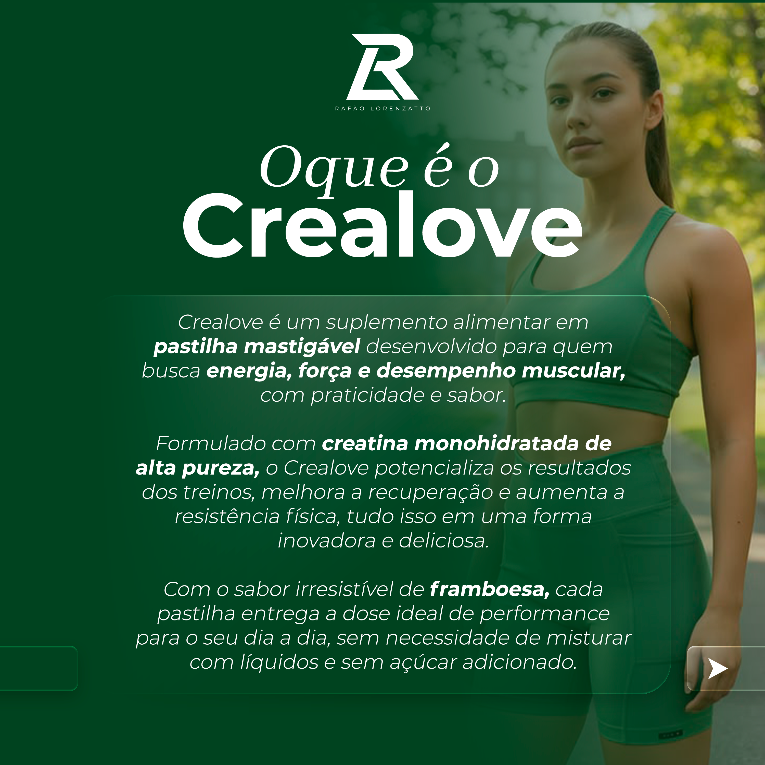 Crealove – Força e Recuperação em Pastilha de Creatinas Saborosas