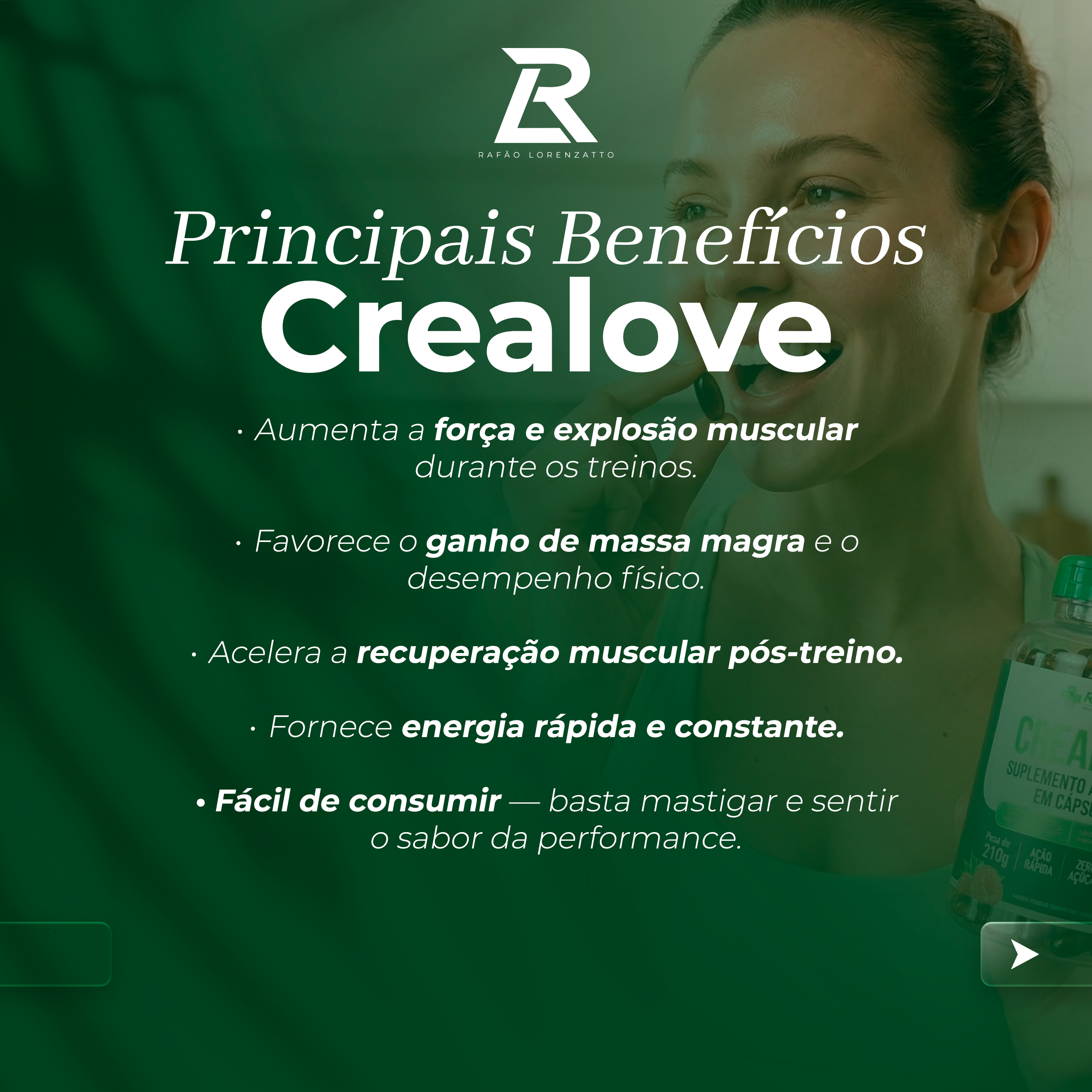 Crealove – Força e Recuperação em Pastilha de Creatinas Saborosas