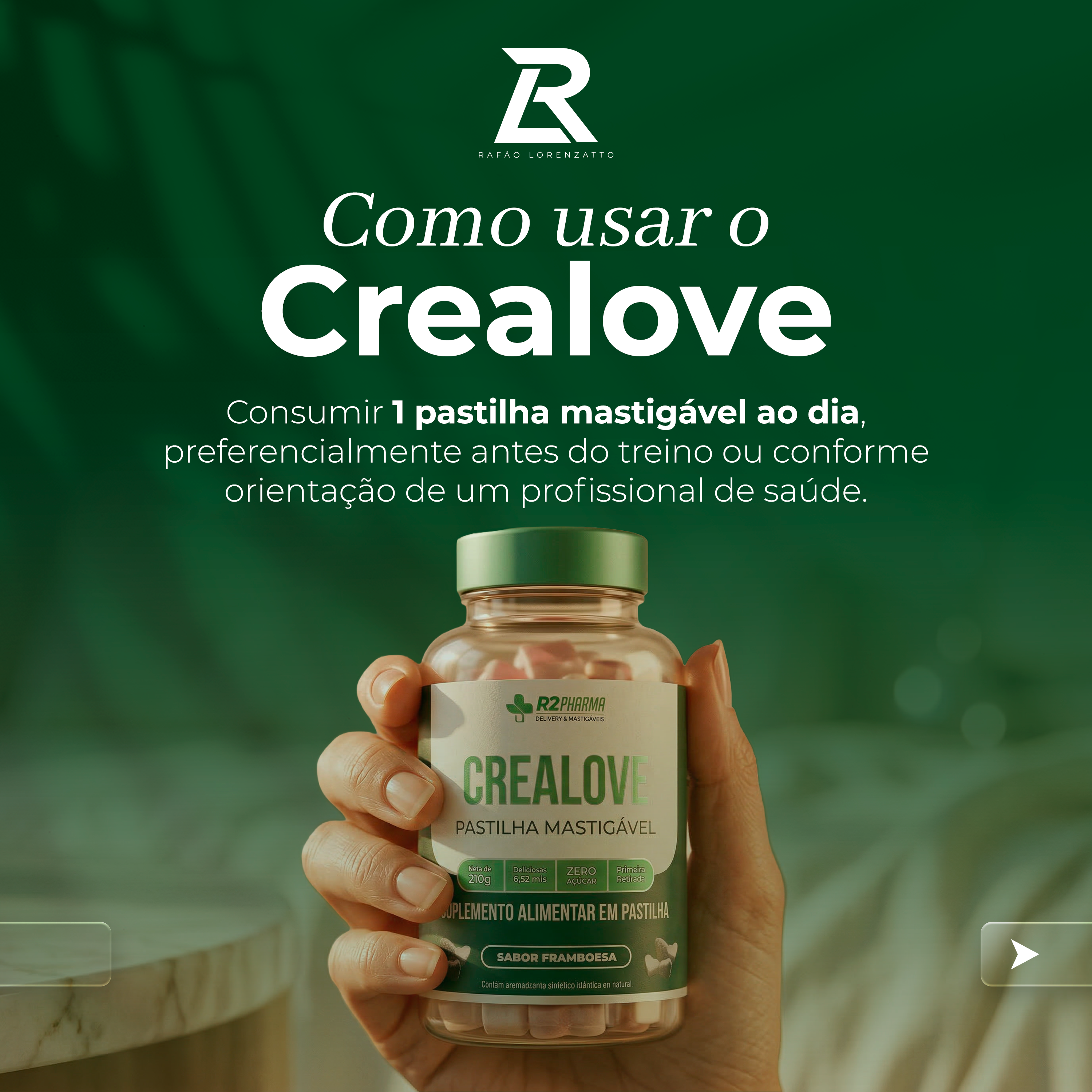 Crealove – Força e Recuperação em Pastilha de Creatinas Saborosas