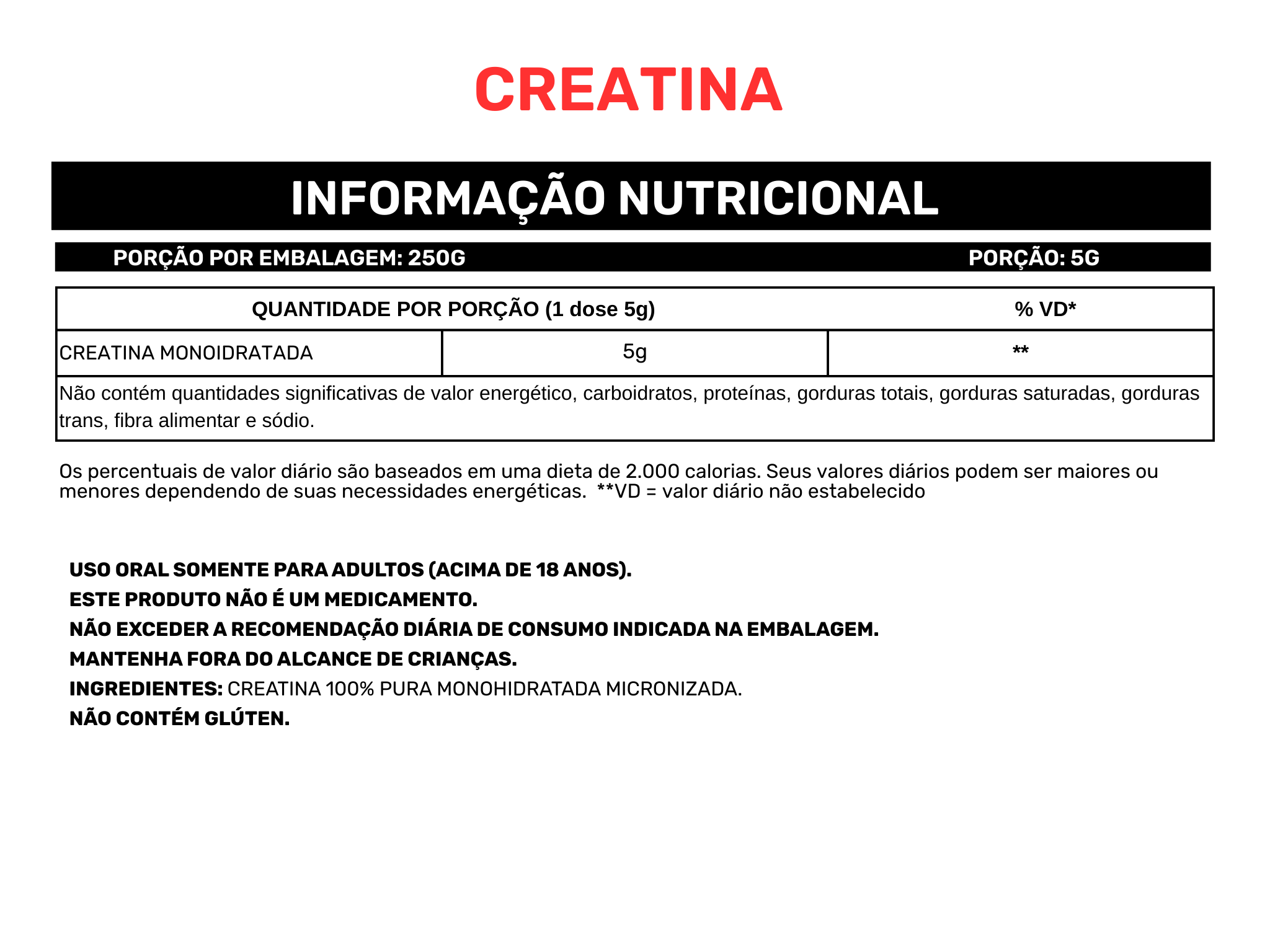 Creatina 100% Pura